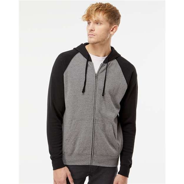 Independent Trading Co. Special Blend Raglan Full-Zip Hooded Sweatshirt - Independent Trading Co. PRM33SBZ Independent Trading Co.