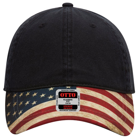 OTTO CAP 6 Panel Low Profile Baseball Cap OTTO 80-1180 Otto Cap 003 - Black OSFM - Adult