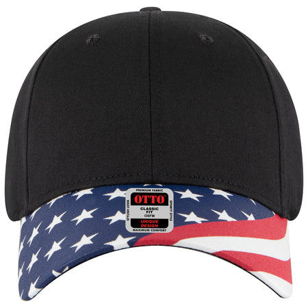 OTTO CAP 6 Panel Low Profile Style Baseball Cap OTTO 80-1327 Otto Cap 003A - Black OSFM - Adult