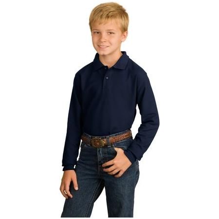 Joe's USA Youth Long Sleeve Silk Touch Polo Joe's USA Navy Youth Small