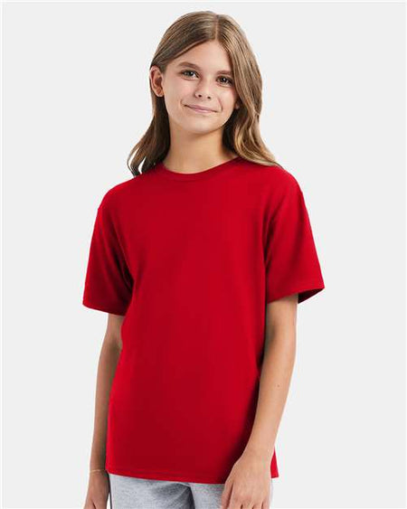 Hanes Perfect-T Youth T-Shirt - Hanes 498Y Hanes Athletic Red XS