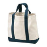 2-Tone Shopping Tote mws_apo_generated Joe's USA Natural/Navy #MWS Options 3100436289