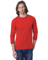 Bayside Unisex USA-Made Long Sleeve Pocket T-Shirt - Red - Bayside 8100