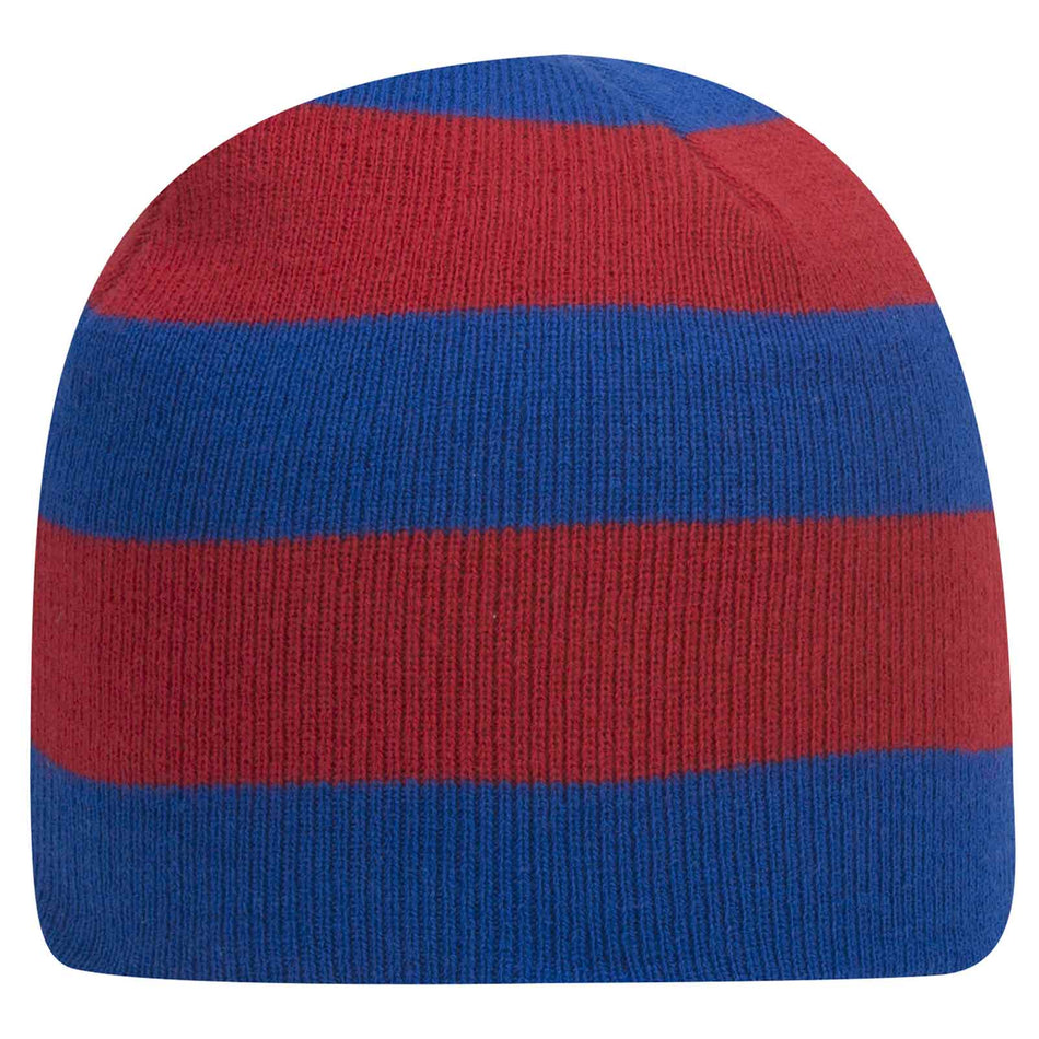 OTTO CAP 8 1/2" Beanie w/ Stripes..-82-1053 Otto Cap 0102 - Royal/Red OSFM - Adult