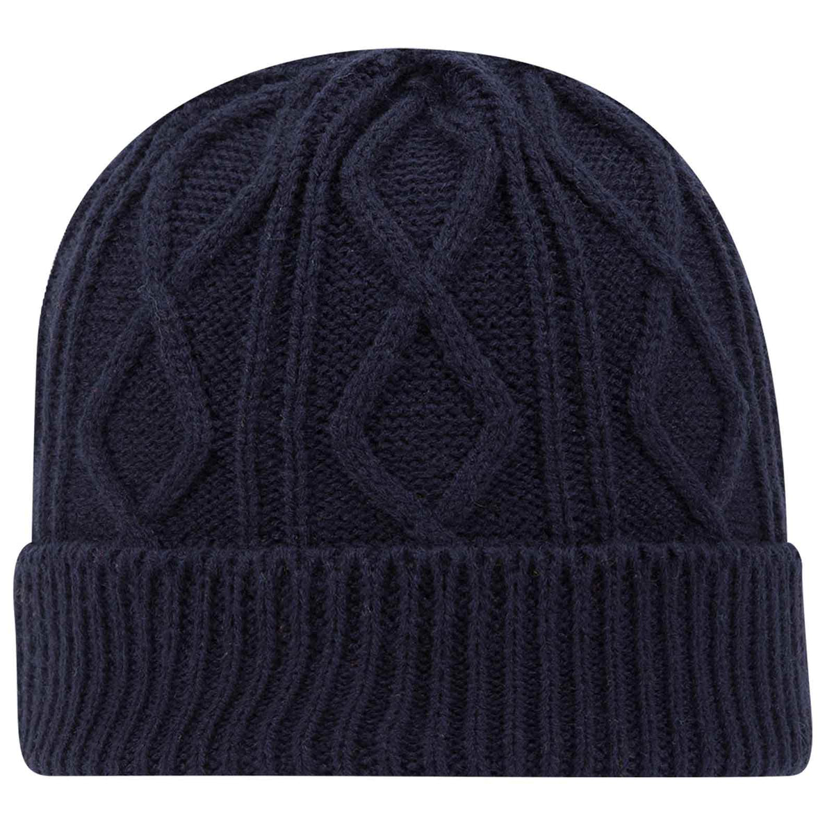 OTTO CAP 12" Cable Knit Beanie w/ Rib Knit Cuff OTTO 82-1215 Otto Cap 004 - Navy OSFM - Adult