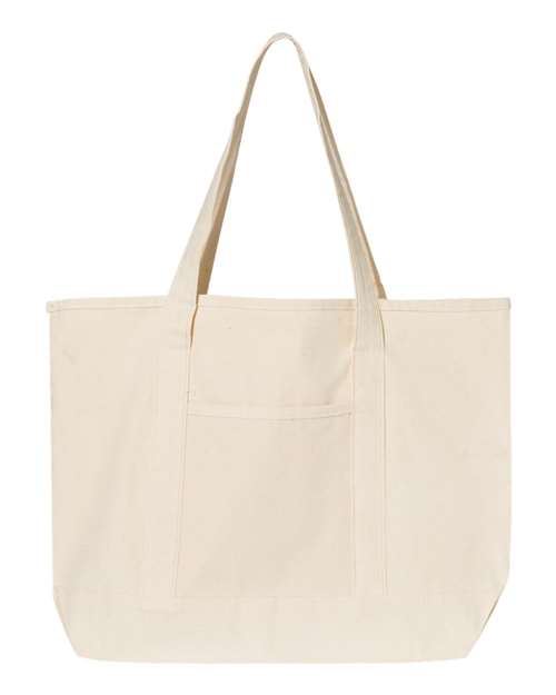 Q-Tees 34.6L Large Canvas Deluxe Tote - Q-Tees Q1500 Q-Tees Natural/ Natural One Size