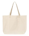 Q-Tees 34.6L Large Canvas Deluxe Tote - Q-Tees Q1500 Q-Tees Natural/ Natural One Size