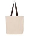 Q-Tees 11L Canvas Tote with Contrast-Color Handles - Q-Tees Q4400 Q-Tees Natural/ Chocolate One Size