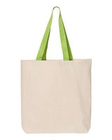 Q-Tees 11L Canvas Tote with Contrast-Color Handles - Q-Tees Q4400 Q-Tees Natural/ Lime One Size