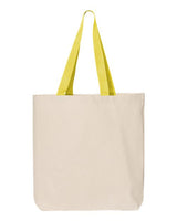 Q-Tees 11L Canvas Tote with Contrast-Color Handles - Q-Tees Q4400 Q-Tees Natural/ Yellow One Size