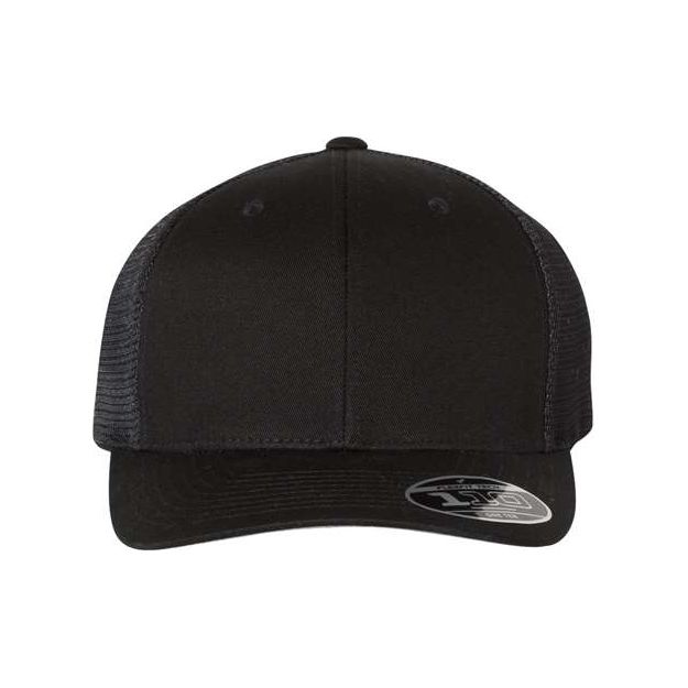 Flexfit 110® Mesh-Back Cap - Flexfit 110M Flexfit Black Adjustable