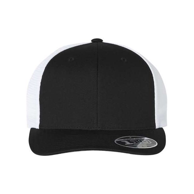 Flexfit 110® Mesh-Back Cap - Flexfit 110M Flexfit Black/ White Adjustable