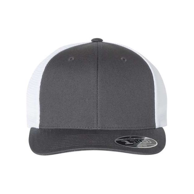 Flexfit 110® Mesh-Back Cap - Flexfit 110M Flexfit Charcoal/ White Adjustable