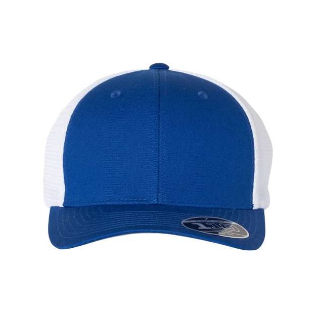 Flexfit 110® Mesh-Back Cap - Flexfit 110M Flexfit Royal/ White Adjustable