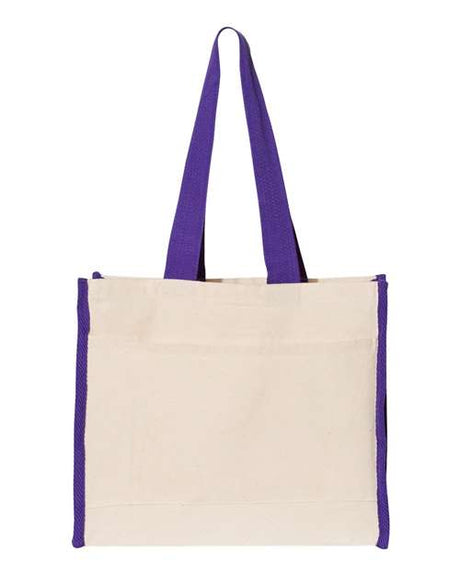 Q-Tees 14L Tote with Contrast-Color Handles - Q-Tees Q1100 Q-Tees