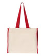 Q-Tees 14L Tote with Contrast-Color Handles - Q-Tees Q1100 Q-Tees Natural/ Red One Size