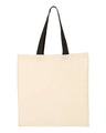 Q-Tees Economical Tote with Contrast-Color Handles - Q-Tees QTB6000 Q-Tees Natural/ Black One Size