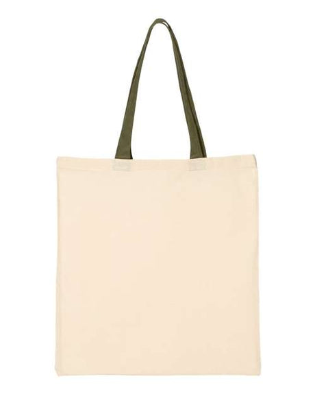 Q-Tees Economical Tote with Contrast-Color Handles - Q-Tees QTB6000 Q-Tees
