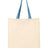 Q-Tees Economical Tote with Contrast-Color Handles - Q-Tees QTB6000 Q-Tees Natural/ Carolina Blue One Size