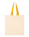 Q-Tees Economical Tote with Contrast-Color Handles - Q-Tees QTB6000 Q-Tees Natural/ Gold One Size