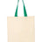 Q-Tees Economical Tote with Contrast-Color Handles - Q-Tees QTB6000 Q-Tees Natural/ Kelly One Size