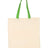 Q-Tees Economical Tote with Contrast-Color Handles - Q-Tees QTB6000 Q-Tees Natural/ Lime One Size