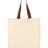 Q-Tees Economical Tote with Contrast-Color Handles - Q-Tees QTB6000 Q-Tees Natural/ Maroon One Size