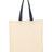 Q-Tees Economical Tote with Contrast-Color Handles - Q-Tees QTB6000 Q-Tees Natural/ Navy One Size