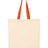 Q-Tees Economical Tote with Contrast-Color Handles - Q-Tees QTB6000 Q-Tees Natural/ Orange One Size
