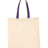 Q-Tees Economical Tote with Contrast-Color Handles - Q-Tees QTB6000 Q-Tees Natural/ Purple One Size