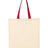 Q-Tees Economical Tote with Contrast-Color Handles - Q-Tees QTB6000 Q-Tees Natural/ Red One Size