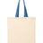 Q-Tees Economical Tote with Contrast-Color Handles - Q-Tees QTB6000 Q-Tees Natural/ Royal One Size