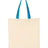 Q-Tees Economical Tote with Contrast-Color Handles - Q-Tees QTB6000 Q-Tees Natural/ Sapphire One Size