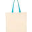 Q-Tees Economical Tote with Contrast-Color Handles - Q-Tees QTB6000 Q-Tees Natural/ Turquoise One Size