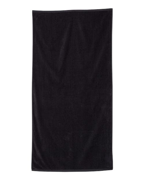 Q-Tees Velour Beach Towel - Q-Tees QV3060 Q-Tees Black One Size