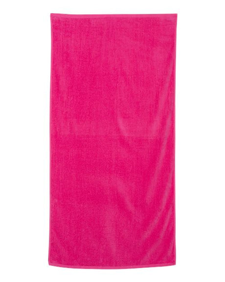 Q-Tees Velour Beach Towel - Q-Tees QV3060 Q-Tees Hot Pink One Size