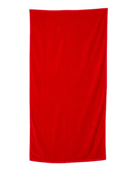 Q-Tees Velour Beach Towel - Q-Tees QV3060 Q-Tees Red One Size