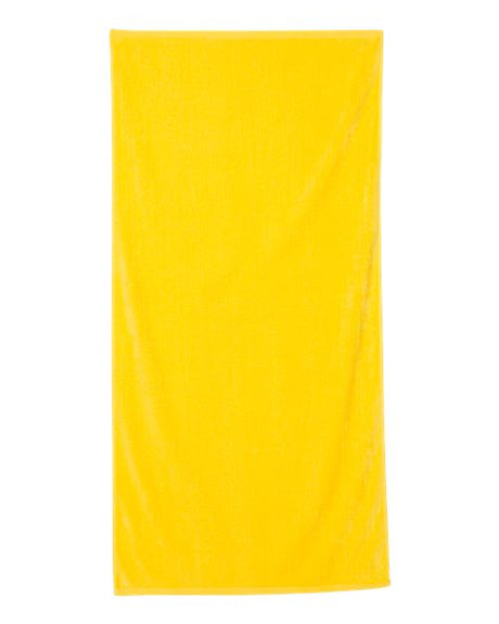 Q-Tees Velour Beach Towel - Q-Tees QV3060 Q-Tees Yellow One Size