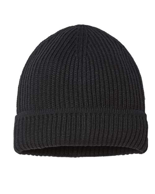 Atlantis Headwear Sustainable Finish Edge Cuffed Beanie - Atlantis Headwear MAPLE Atlantis Headwear Black One Size