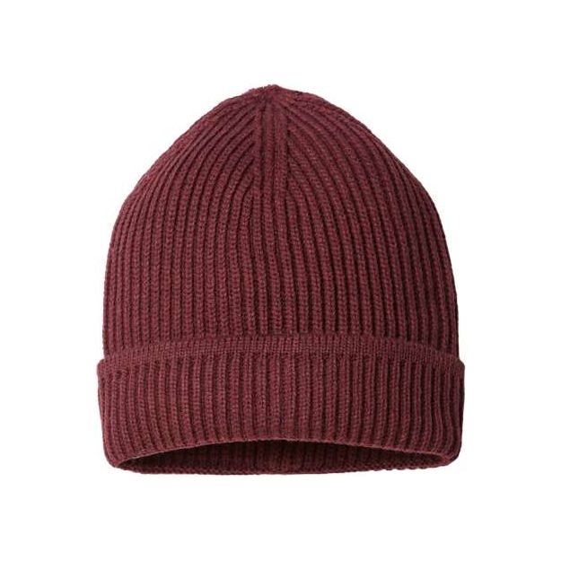 Atlantis Headwear Sustainable Finish Edge Cuffed Beanie - Atlantis Headwear MAPLE Atlantis Headwear Burgundy Melange One Size