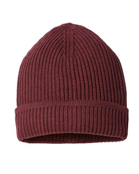 Atlantis Headwear Sustainable Finish Edge Cuffed Beanie - Atlantis Headwear MAPLE Atlantis Headwear Burgundy Melange One Size