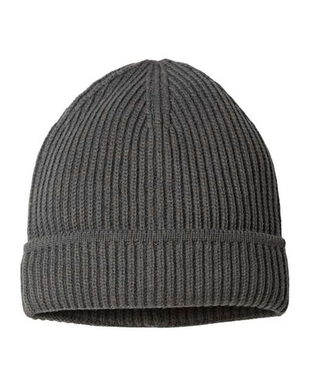 Atlantis Headwear Sustainable Finish Edge Cuffed Beanie - Atlantis Headwear MAPLE Atlantis Headwear Dark Grey One Size