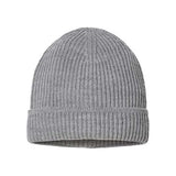 Atlantis Headwear Sustainable Finish Edge Cuffed Beanie - Atlantis Headwear MAPLE Atlantis Headwear Light Grey Melange One Size