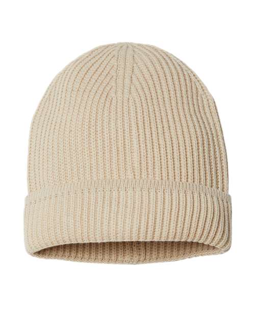 Atlantis Headwear Sustainable Finish Edge Cuffed Beanie - Atlantis Headwear MAPLE Atlantis Headwear Light Beige One Size