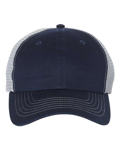 Valucap Contrast-Stitch Mesh-Back Cap - Valucap 3100 Valucap Navy/ Grey Adjustable