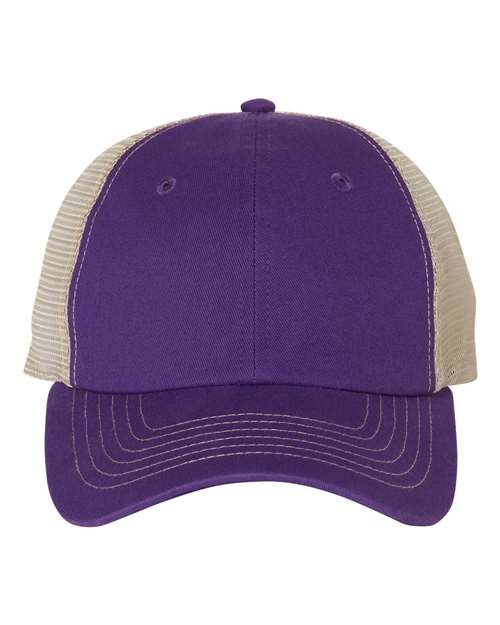 Valucap Contrast-Stitch Mesh-Back Cap - Valucap 3100 Valucap Purple/ Stone Adjustable