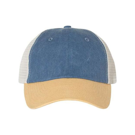 Valucap Pigment-Dyed Trucker Cap - Valucap SP510 Valucap Royal/ Mustard/ Stone Adjustable