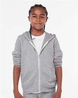 Bella + Canvas 3739Y Youth Sponge Fleece Full-Zip Hoodie Sweatshirt