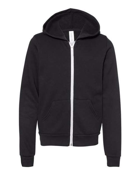 Bella + Canvas 3739Y Youth Sponge Fleece Full-Zip Hoodie Sweatshirt