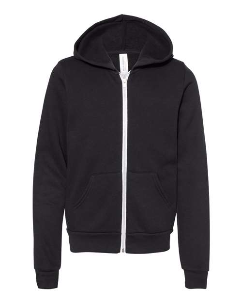 Bella + Canvas 3739Y Youth Sponge Fleece Full-Zip Hoodie Sweatshirt